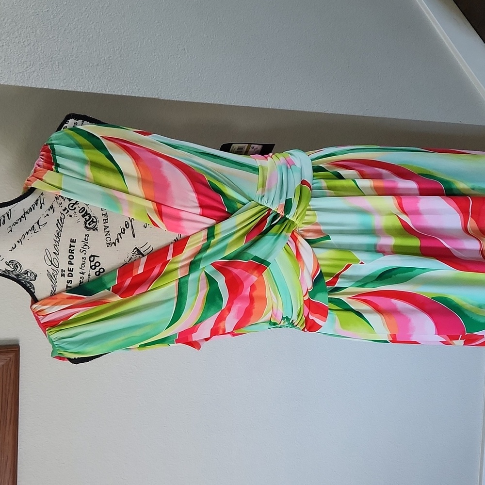 Jessica Howard Sleeveless V Neck Knot Front Maxi Dress Sz 14 - Picture 2 of 10